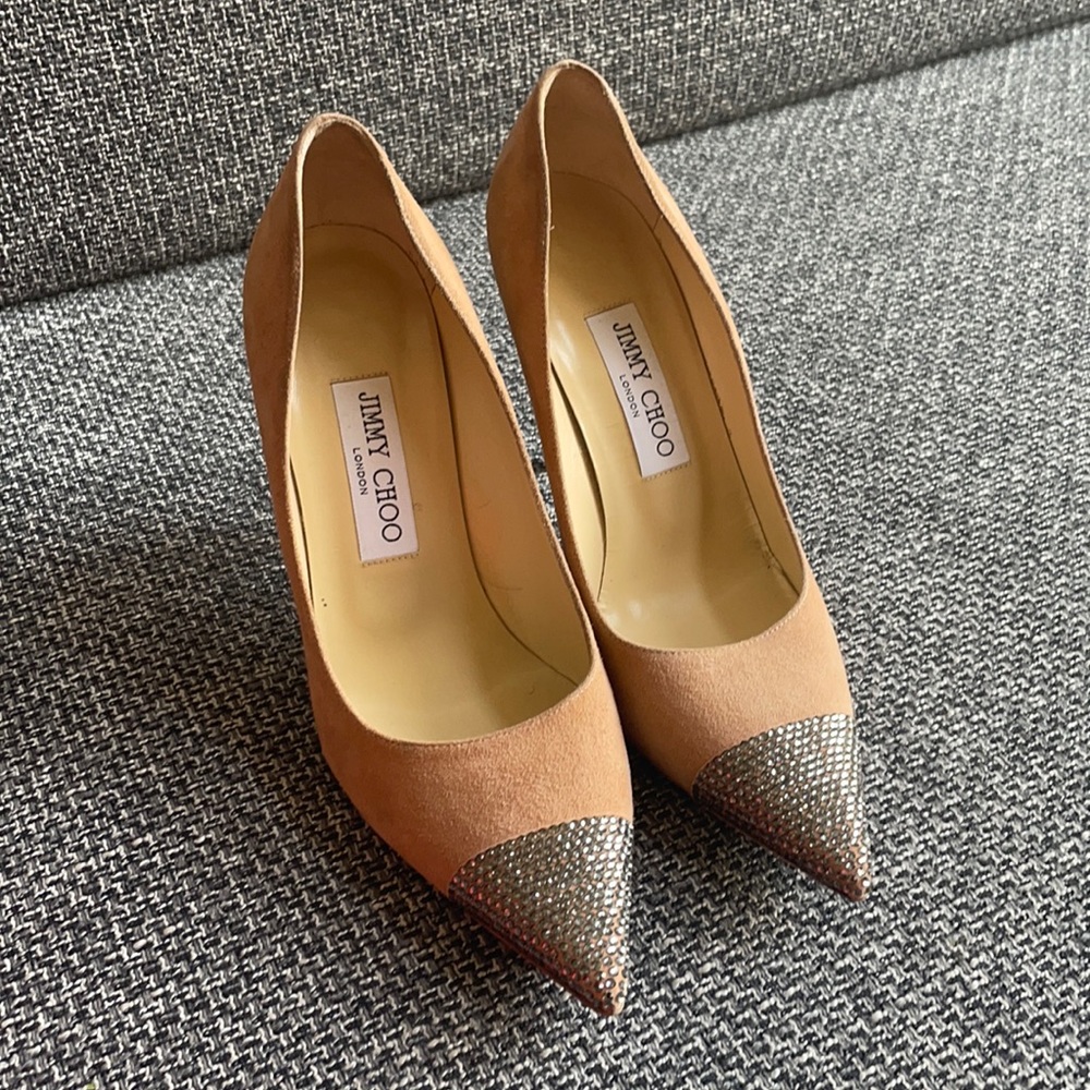 Jimmy Choo Suede Nude Heels size 7